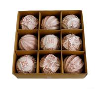 Plastic Christmas Ball Decoration Set Featuring 9 to 16 Pieces for Use on Holiday Trees, Wreaths, Garlands and Various For Festive Seasonal Displays (C)