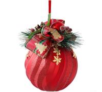 Plastic Christmas Ball Ornament 15x20cm Matte Finish(Red)