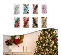 Plastic Christmas Ball Ornaments Set with 25 Pieces Featuring Hanging Loops and Shiny Electroplated (silver)