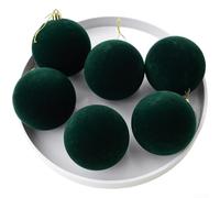 Plastic Christmas ball ornaments with flocked velvet finish, for hanging on trees with a modern design and construction for seasonal use (B)