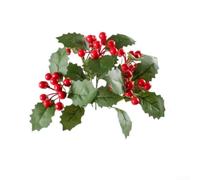 Plastic Christmas Holly Sprig 30cm Festive Decor(Style A)