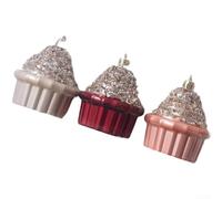 Plastic Christmas Tree Decorations with Hanging Cake and Heart Style Ornaments, Designed for DIY Holiday and Seasonal Party Use (Cake 3)