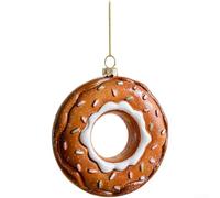 Plastic Christmas Tree Hanging Ornaments with Cookie, Cake, and Old Man Designs for Festive Decoration (Donut)