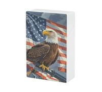 Plastic Cigarette Case America Flag and Eagle Waterproof Cigarette Packing Box Crushproof Hard Cigarette Holder Case Portable Cigarette Pack Novelty Gifts for Men Women