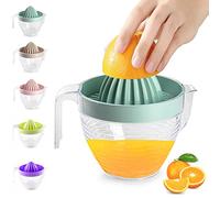 Plastic Citrus Lemon Orange Juicer Plastic Manual Hand Squeezer Fruit Juicer for Lime Fresh, Water Melon, Strawberry, Blueberry, Grapes Healthy Juice (MintGreen with Transparent Jug)