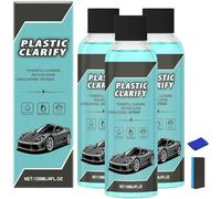 Plastic Clarify for Cars, 120ml Waterless Spray Wax, Rubber Leather Restorer for Cars, Plastic Part Refurbish Agent for Car Interior (3 Pc and Towel and Sponge)
