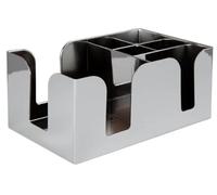 Plastic Classic Bar Caddy with Chrome Finish - Organize Your Barware in Style!, Bar Storage, Bar Organiser, Bar Condiment Caddy, Napkin Holder, Straw Holder Chabrias Ltd