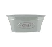 Plastic Classic Olive Grey Planters, Saucers, Trough and Wall Plant Pot Long Lasting Flower Garden Indoor Outdoor Planter Cover Weather, Frost Proof Glossy Effect (38cm Trough Oval)