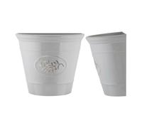 Plastic Classic Olive Grey Planters, Saucers, Trough and Wall Plant Pot Long Lasting Flower Garden Indoor Outdoor Planter Cover Weather, Frost Proof Glossy Effect (23cm Wall Planter)