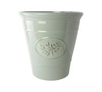 Plastic Classic Olive Planters, Saucers, Trough and Wall Plant Pot Long Lasting Flower Garden Indoor Outdoor Planter Cover Weather, Frost Proof (17cm Planter Round)