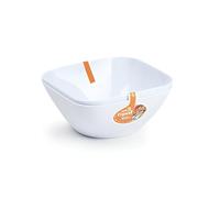 Plastic Classic Serving Bowl Dish Tray for Cereal Curry Pasta Xmas Party Dessert Snack Picnic, Stackable, Reusable Tableware Bowls (400ml - 2 x Bowls (White))