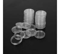 Plastic Clear Coin Capsules Storage Box Holder 100 Pieces for 21mm Diameter Coins with Secure Lock and High Transparency Coating