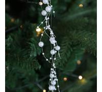 Plastic Clear Glass Icicle Ornaments Featuring Vine String of Pearls for Christmas Tree and Wedding Decoration, Adds a Festive Touch to Various Occasions (White)