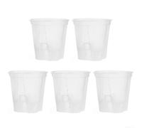 Plastic Clear Nursery Pots with Drainage Hole and Saucer for Growing Indoor Plants, Suitable for Orchids, Aloe Vera, and Cacti (150)