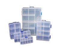 Plastic Clear Parts Storage Box POWERTOOL 1Pcs PP Organizer Box for Earrings, Jewellery Making Tool, Beads and Small Accessories (8Grids)