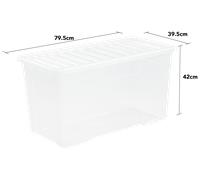 Plastic Clear Stackable Storage Box with Lid Nestable Container Boxes - UK Made