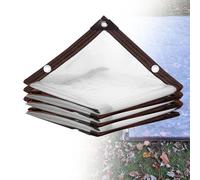 Plastic Clear Tarp with Grommets 1 2 6 10 14 25 30 34 39 40 48 m, 0.16 mm Thickened Waterproof Transparent Tarps, Reinforced Edges Tarpaulin for Patio Plant Chicken Coop Enclosure(2x10m)