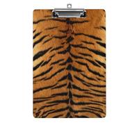 Plastic Clipboard, PVC Writing Board Hardboard Low Profile A4 Paper Size 12.5x8.5 in for Work Office 12.5" x 9" Print Tiger Skin Animal Texture