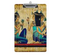 Plastic Clipboard, PVC Writing Board Hardboard Low Profile A4 Paper Size 12.5x8.5 in for Work Office 12.5" x 9" Print Old Egyptian Papyrus and Hieroglyph Retro Vintage Style