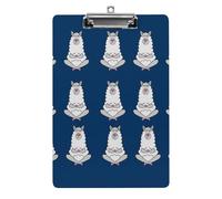 Plastic Clipboard, PVC Writing Board Hardboard Low Profile A4 Paper Size 12.5x8.5 in for Work Office 12.5" x 9" Print Quotes No Drama Llama Alpaca Sitting on Navy Blue