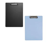 Plastic Clipboards A4 Size Set of 2,Clip Board, Black and Blue Standard Clip Board,Plastic clipboard, for Students and Office Use, Durable Low Profile Clip Design for Easy Handling(31x22.3cm)