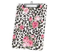 Plastic Clipboards Pink Rose Leopard Acrylic Clipboard with Silver Low Profile Clip A4 Letter Size Office Supplies Fashion Design for Women Girls School Back to School Gift Teacher Gifts