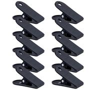 Plastic Clips, Letters Paper Files Binder Bulldog Clip, 58mm Pegs for Washing Line, Luggage Storage, Office, School, Food Sealing, Pack of 10 - Black