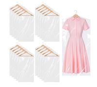 Plastic Clothes Covers 20pcs,Bags for Hanging Clothes, Dust-Proof Clear Clothes Covers Garment Bags 60x90 cm Dry Cleaning Bags,for Closet Coats Jacket Suits Dress