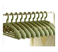 Plastic Clothes Hanger, Extra Thick Plastic Wide Shoulder Adult 360 Degrees Rotate Slip Resistant Standard Clothing Hanger Ideal for Everyday Use Green 10 Pack