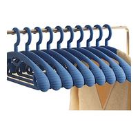 Plastic Clothes Hanger, Extra Thick Plastic Wide Shoulder Adult 360 Degrees Rotate Slip Resistant Standard Clothing Hanger Ideal for Everyday Use Blue 10 Pack