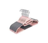 Plastic Coat Hangers, Grey + Pink / 20