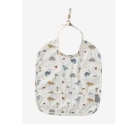 Plastic-coated round bib printed white