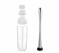 Plastic Cocktail Shaker, Drink Mixer with Ice Breaker Hammer Plastic Shaker Bottle Bar Mixing Tool for Tea Coffee Boba Milk.