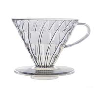 Plastic Coffee Dripper for 1-2 Cups, Hand for Pour Over Filter Cup with Spiral Design, Transparent Brew Tool Compatible with Standard Filters