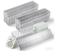 Plastic Coin Box, 3-Pack 20 Slots for 60 Slabs, Compatible PCGS NGC, Clear