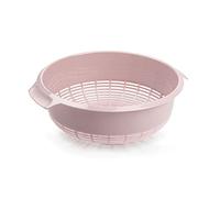 Plastic Colander Food Sieve Strainer Basket for Food Washing Draining Pasta Spaghetti Rice Salad Vegetable Kitchen Cooking Hobby (23cm - Pink Design 2)