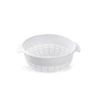 Plastic Colander Food Sieve Strainer Basket for Food Washing Draining Pasta Spaghetti Rice Salad Vegetable Kitchen Cooking Hobby (23cm - White Design 2)