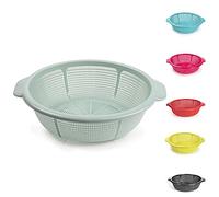 Plastic Colander Food Sieve Strainer Basket for Food Washing Draining Pasta Spaghetti Rice Salad Vegetable Kitchen Cooking Hobby (31cm - Mint Green)