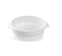 Plastic Colander Food Sieve Strainer Basket for Food Washing Draining Pasta Spaghetti Rice Salad Vegetable Kitchen Cooking Hobby (27cm - White Design 2)