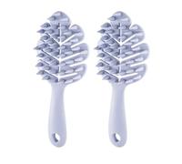 Plastic Comb Creative Long-Handled Shampoo Comb Hollowed-Out Silicone Hard-Tooth Massage Detangler Hairbrush(Lila,4cm/1.18)