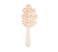 Plastic Comb Creative Long-Handled Shampoo Comb Hollowed-Out Silicone Hard-Tooth Massage Detangler Hairbrush(Wei,1 pcs)
