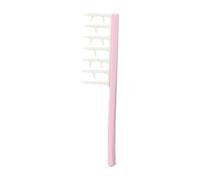 Plastic Comb Home Fluffy Large Wide-Tooth Curling Comb Thickened Long-Handled Detangler Hairbrush Easy To Carry(Pale red)