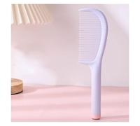 Plastic Comb Household Round-Handled Detangling Hairbrush Portable Styling U-Shaped Long-Tooth Curling Comb(Lila)