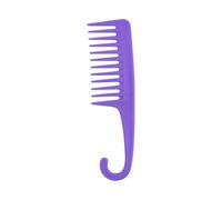 Plastic Comb Long-Handled Hook Detangler Hairbrush Wide-Tooth Comb Can Be Hung Suitable For Various Hairstyles(Lila)