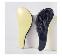 Plastic Comb Long-Handled Three-Layer Fine-Tooth Comb Portable Home Fluffy Massage Straight Hairbrush(Gelb)