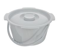 Plastic Commode Toilet Chamber Pot with Lid and Handle for Adults | Night Spittoon with Handle, Spill Resistance, Lightweight Plastic, Bedside Care for Elderly Adults