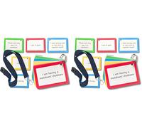 Plastic Communication Cards for ADHD and Autism, Special Needs Communication Aid for Non Verbal Adults and Children, Speech Delay Flash Cards (Pack of 2)