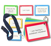 Plastic Communication Cards for ADHD and Autism, Special Needs Communication Aid for Non Verbal Adults and Children, Speech Delay Flash Cards