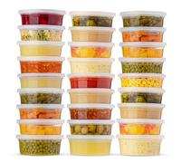 Plastic Containers With Lids - [50-Pack] - (8 Oz - 250ml) - Soup Containers & Food Storage Takeout To Go - Storage and Freezer Airtight Plastic Containers - Freezer Safe, BPA-Free