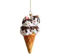 Plastic Cookie Ornament Brown Festive Tree Decor(Ice Cream Cone)